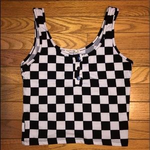 hearts&hips checkered tank top